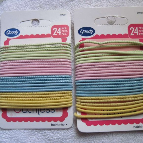 24 Goody 2008 Old Formula Elastic Tinsel Woven Thin Wide Ponytailer Hair Bands - Picture 12 of 13
